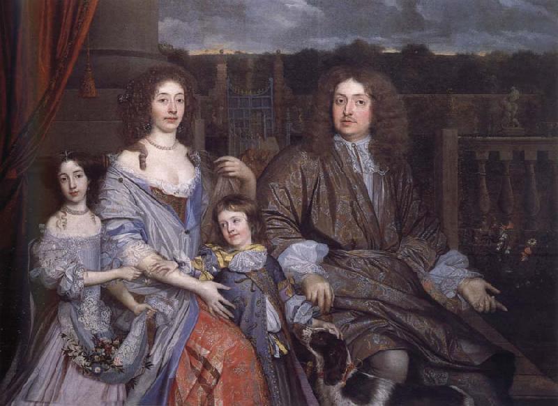 John Michael Wright The Family of Sir Robert Vyner seated before the garden at Swakeleys